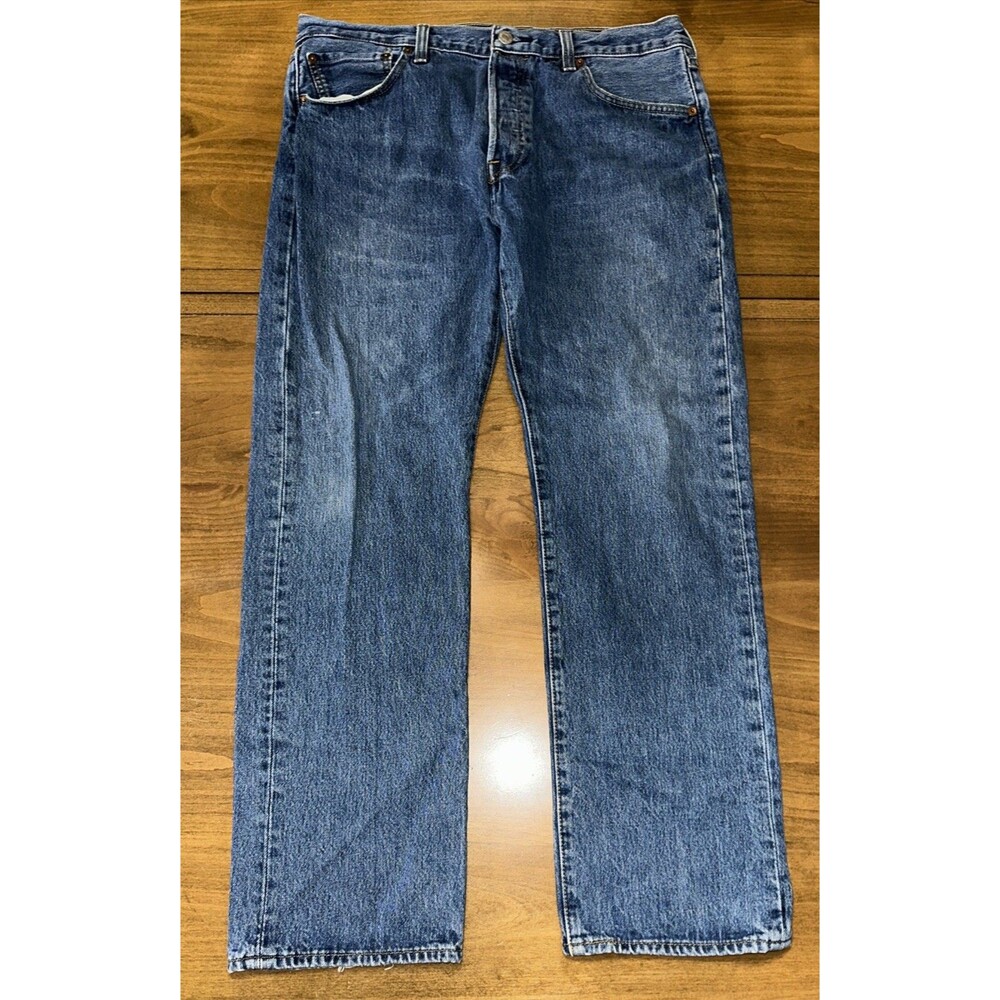 501 Original Fit Jeans Button Fly Medium Wash W34 L30 - Picture 5 of 15